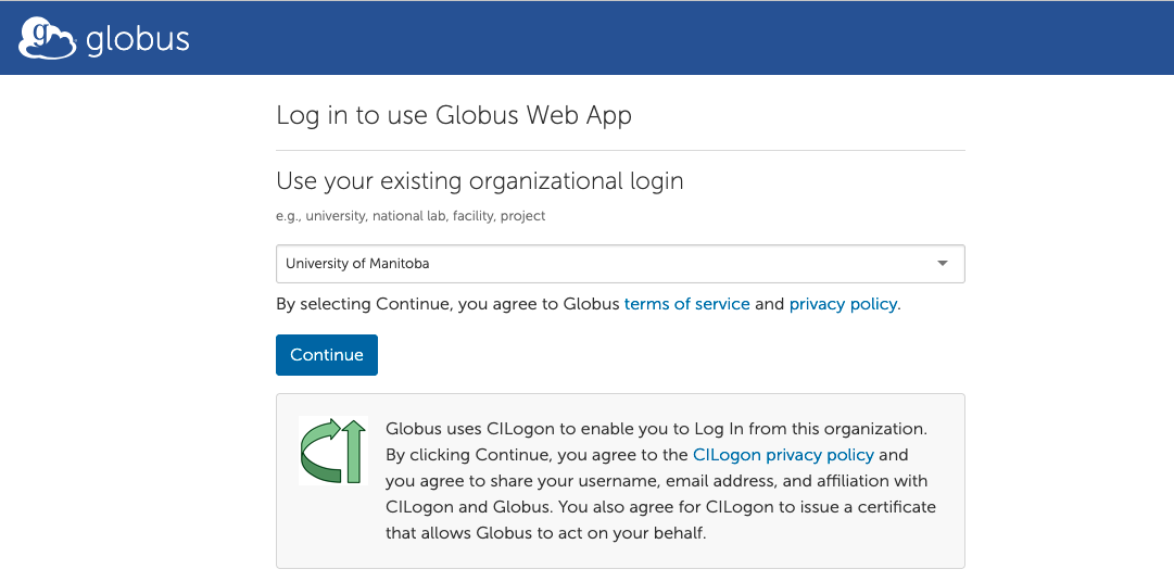 UManitoba globus Web App