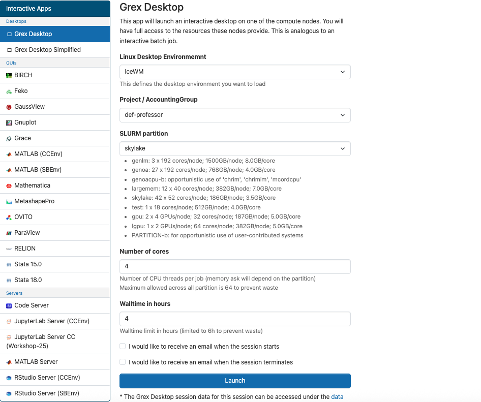 Grex Desktop Settings