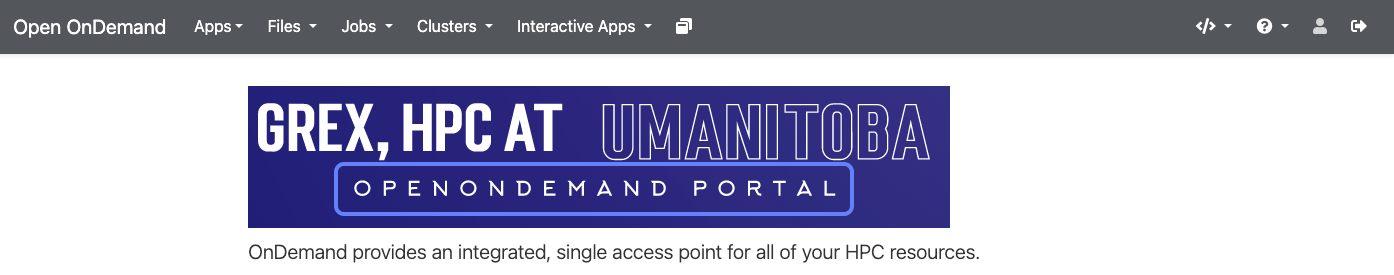 OpenOnDemand Front Page