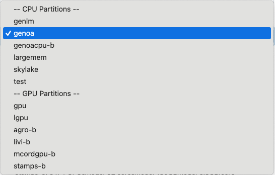 Select OOD Slurm Partitions